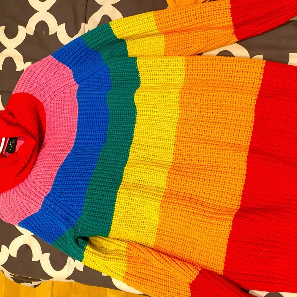 Lazy Oaf Rainbow Knit Rollneck - Picture 1 of 5